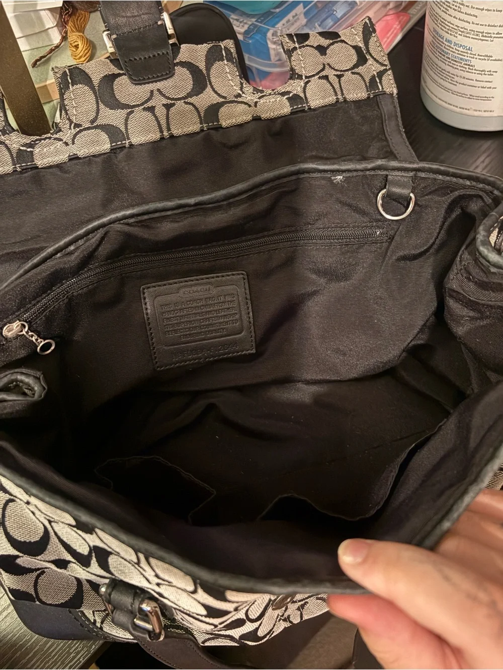 Coach Black and Gray Shoulder Bag